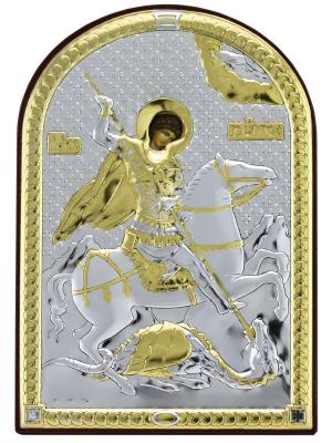 Икона Св Георгий Победоносец NAVELL. Цвет: коричневый,серебристый