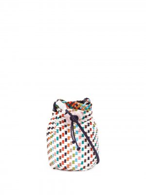 Плетеная сумка-ведро с узором Missoni. Цвет: белый