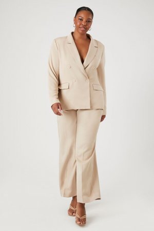 Комплект из пиджака и брюк больших размеров, серо-коричневый Forever 21