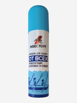 Аэрозоль от клещей и комаров , Голубой Insectoff. Цвет: голубой