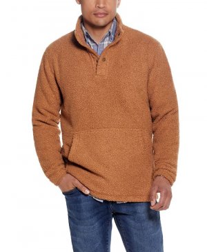 Мужской пуловер с застежкой на четверть Teddy Sherpa , тан/бежевый Weatherproof Vintage