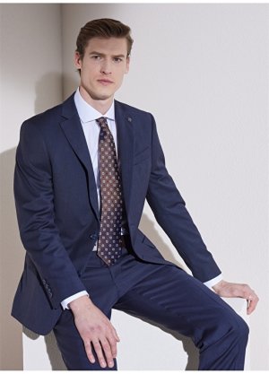 Комфортный крой с нормальной талией, темно-синий мужской костюм Brooks Brothers