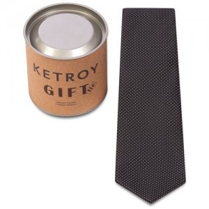 Мужской галстук чёрный в подарочной упаковке KETROY. Цвет: черный