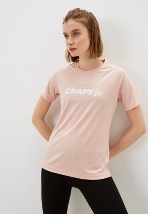 Футболка спортивная Craft Core Unify Logo. Цвет: розовый
