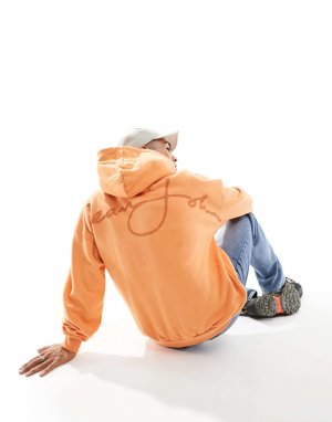 Оранжевый пуловер с надписью и принтом на груди Sean John. Цвет: оранжевый