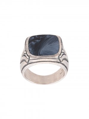 Перстень с гравировкой John Varvatos. Цвет: синий