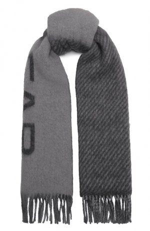 Шерстяной шарф BY FAR. Цвет: серый