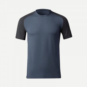 Рубашка мужская из мериноса с коротким рукавом - МТ500 серая FORCLAZ, цвет schwarz Forclaz
