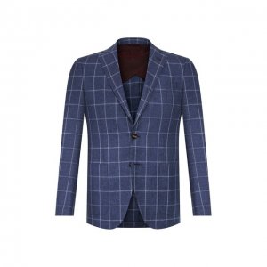 Пиджак из смеси шерсти и хлопка Luciano Barbera. Цвет: синий