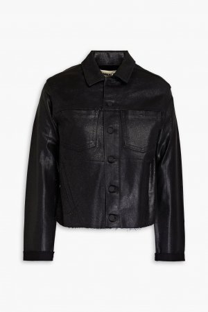 Джинсовая куртка Janelle с блестками и покрытием L'AGENCE, черный L'AGENCE