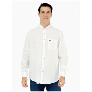 Рубашка льняная с длинными рукавами RU 52-54 / EU 45 XXL Claudio Campione. Цвет: белый