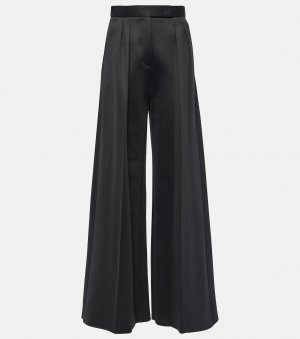 Широкие брюки из плиссированного джерси zinnia , черный Max Mara