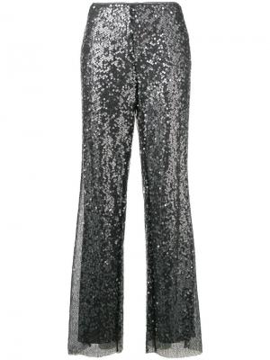 Кружевные брюки с пайетками Ermanno. Цвет: серый