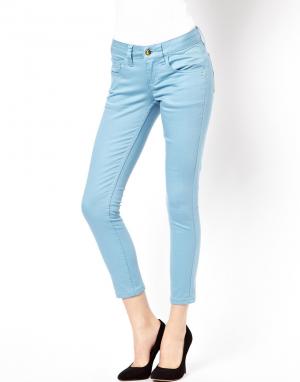 Зауженные джинсы ретро-синего цвета длиной 3/4 Monkee Genes. Цвет: ретро