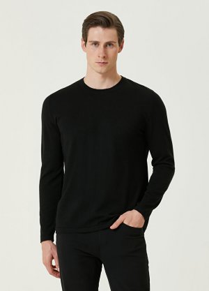 Черный шерстяной свитер стандартного кроя fabio Bluemint. Цвет: черный