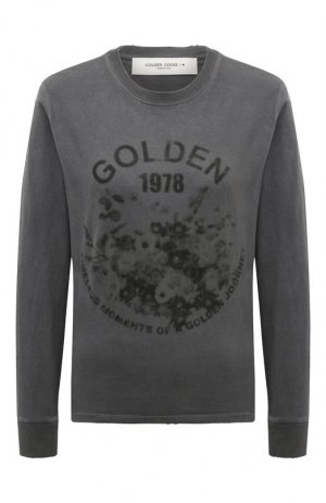 Хлопковый пуловер Golden Goose Deluxe Brand. Цвет: серый