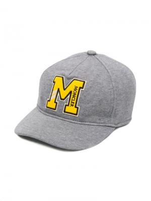 Бейсбольная кепка с контрастной заплаткой M Moncler Kids. Цвет: серый