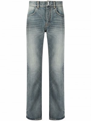 Прямые джинсы из вареного денима Givenchy. Цвет: синий