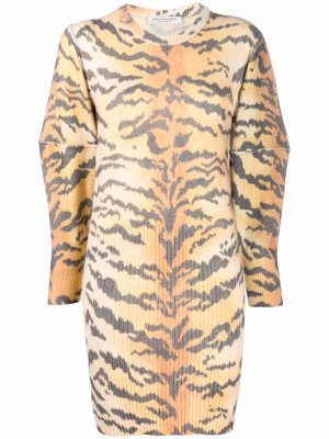 Платье с тигровым принтом Philosophy Di Lorenzo Serafini. Цвет: желтый