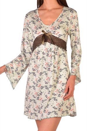 Женская туника, ночная рубашка с длинными рукавами, вискоза и лайкра NICOLETTA