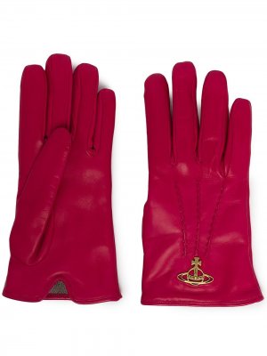Перчатки с декором Orb Vivienne Westwood. Цвет: розовый
