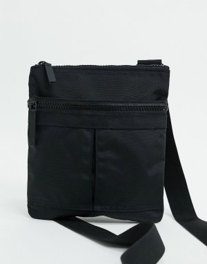 Черная сумка через плечо Julien-Черный Weekday