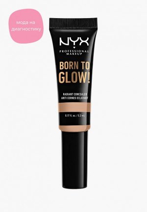Консилер Nyx Professional Makeup Born To Glow Radiant Concealer с эффектом сияния, оттенок 07, Natural, 5,3 мл. Цвет: бежевый