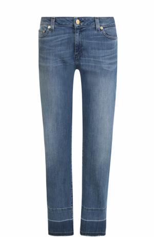 Укороченные джинсы прямого кроя с потертостями MICHAEL Kors. Цвет: голубой