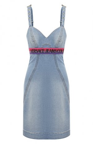 Джинсовое платье Versace Jeans Couture. Цвет: голубой