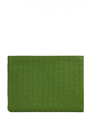 Зеленый мужской кожаный портфель для рук Bottega Veneta