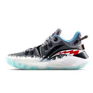 CJ McCollum CJ-2 Great White Shark Men Sneakers Shark-Grey Black Blue-Red ABAS001-4 Li-Ning