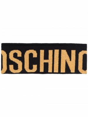 Шерстяная повязка на голову с логотипом Moschino. Цвет: черный