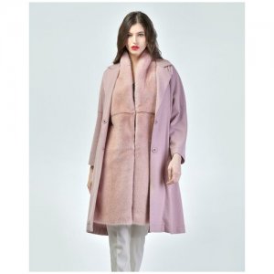 Пальто кашемировое с отделкой из меха норки, , 44 Manzoni24. Цвет: розовый
