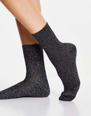 Черные носки до щиколотки с блестками -Черный цвет Accessorize