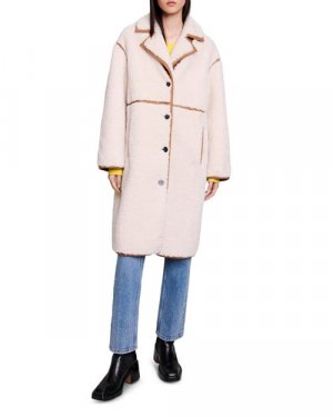 Пальто из искусственного меха , цвет Ivory/Cream Maje
