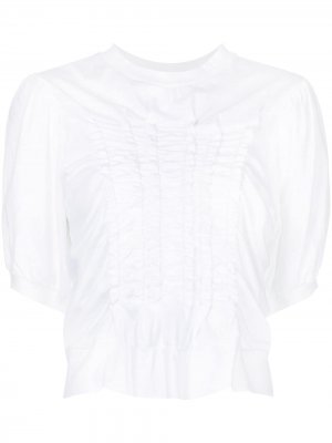 Smocked-detail cotton blouse Simone Rocha. Цвет: белый