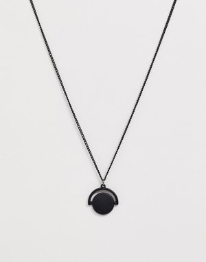 Черное ожерелье с подвеской Burton-Черный Burton Menswear
