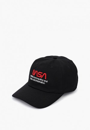 Бейсболка Alpha Industries NASA WORM LOGO CAP. Цвет: черный