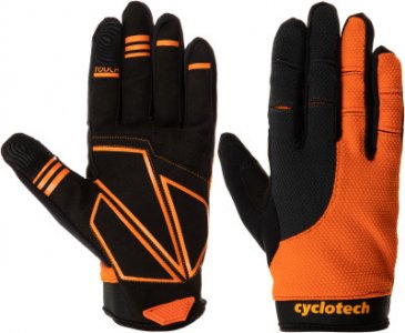 Перчатки велосипедные Nitro Cyclotech. Цвет: оранжевый