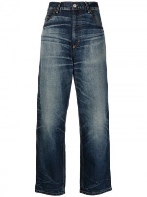 Прямые джинсы с завышенной талией Junya Watanabe. Цвет: синий
