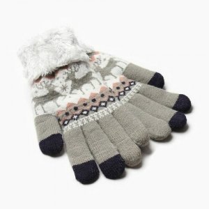 Перчатки , размер 9, серый Minaku. Цвет: серый