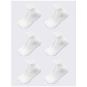 Носки детские белые эластичные, чесаный хлопок 6 пар размер 26-28 Кушан. Цвет: белый