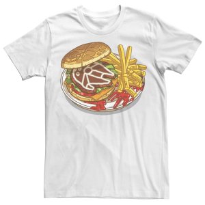 Мужская футболка с рисунком тарелки «Звездные войны» гамбургером и картофелем фри Star Wars