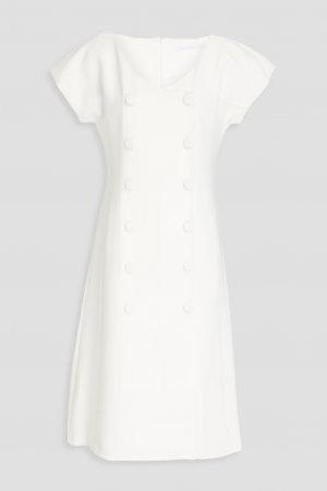 Платье миди из крепа Braxton с пуговицами, белый Black Halo