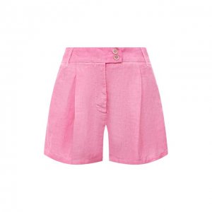 Льняные шорты 120% Lino. Цвет: розовый