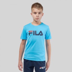 Футболка подростковая хлопковая 123724-S2, размер 158/164, голубой Fila. Цвет: голубой
