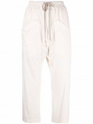 Укороченные брюки с кулиской Rick Owens DRKSHDW. Цвет: бежевый