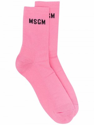 Носки вязки интарсия MSGM. Цвет: розовый