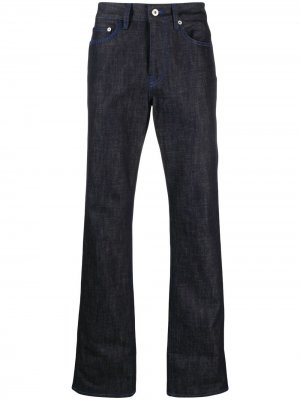 Прямые джинсы с логотипом Marcelo Burlon County of Milan. Цвет: синий
