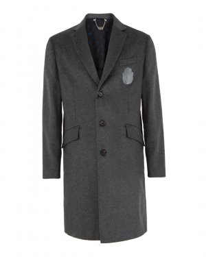 Классическое пальто BILLIONAIRE. Цвет: тем.серый